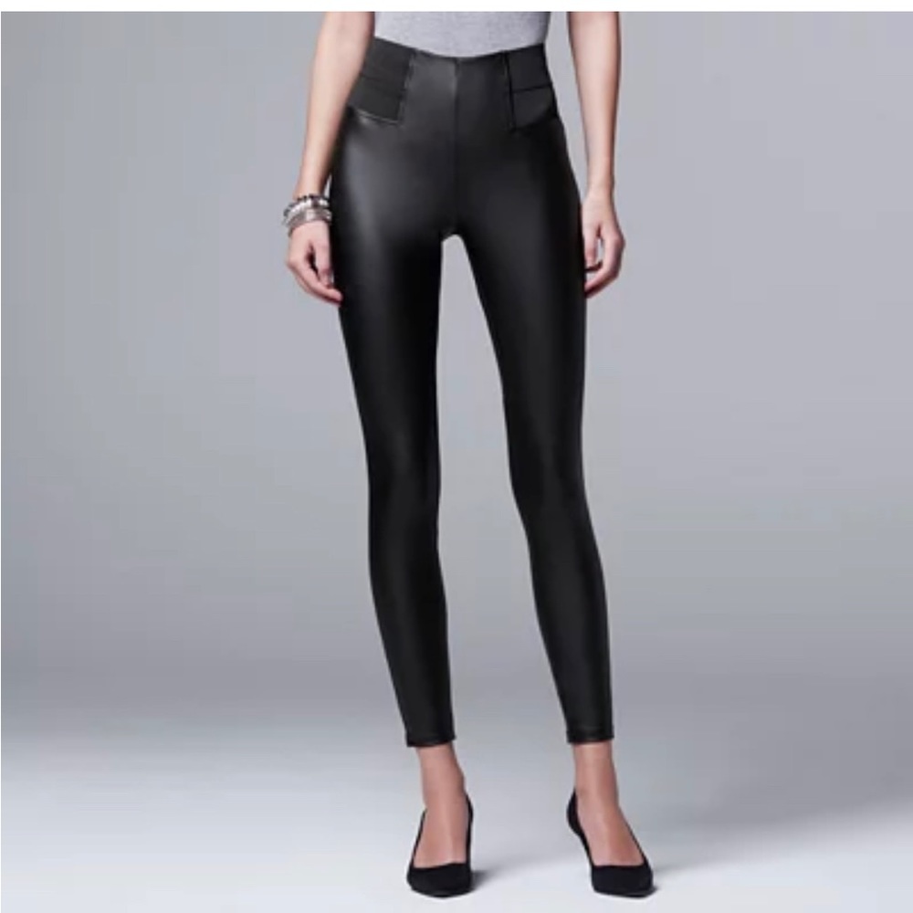Simply Vera - Vera Wang Faux Leather Leggings - Size Small